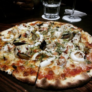 Seafood Pizza which tasted like the sea and love..
